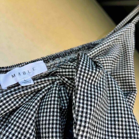 Mable Gingham Jessica Ribbon Sleeveless Bodycon Midi Dress Womens Size Large - Picture 3 of 7